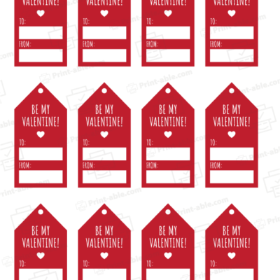 Valentine's Tag Printable 3908
