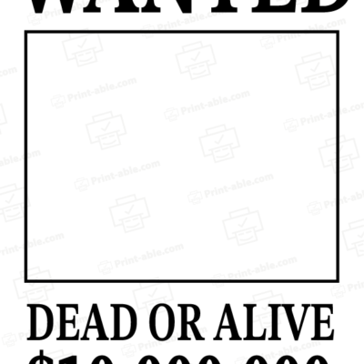 Wanted Sign Printable 3901