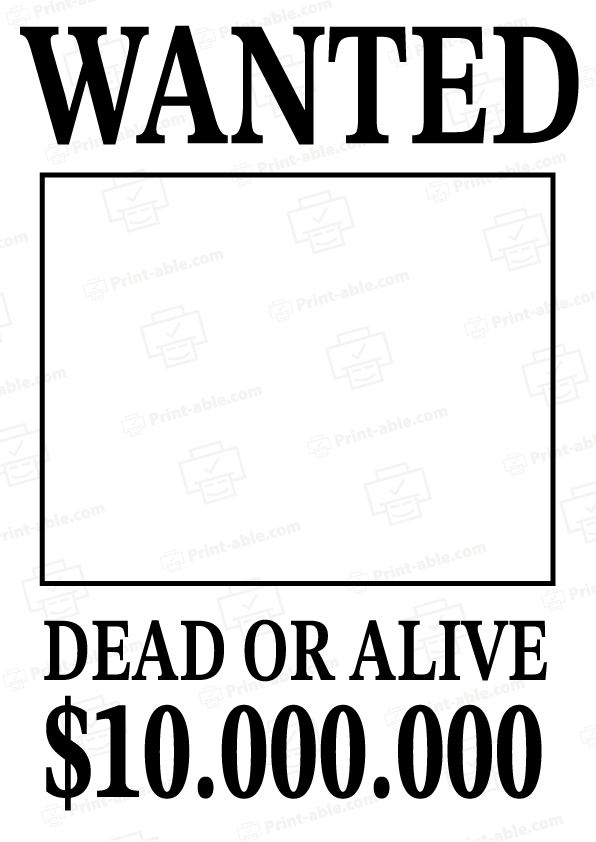 Wanted Sign Printable 3901