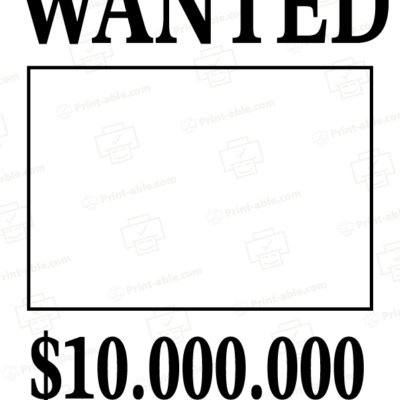 Wanted Sign Printable 3903