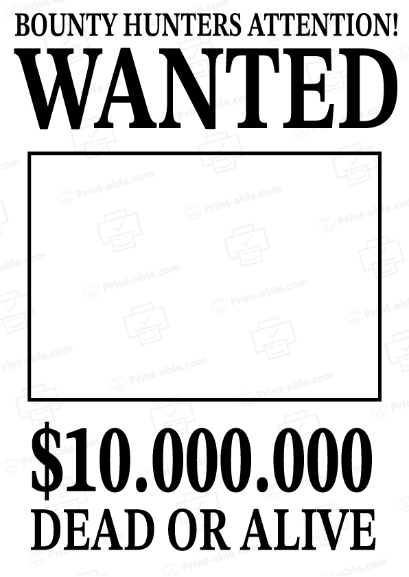Wanted Sign Printable 3903
