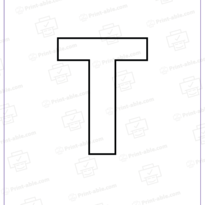 Blank Uppercase Letter T Printable 2101