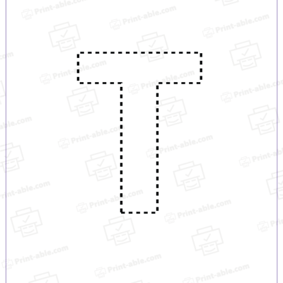 Letter T Uppercase Tracing Worksheet 2103