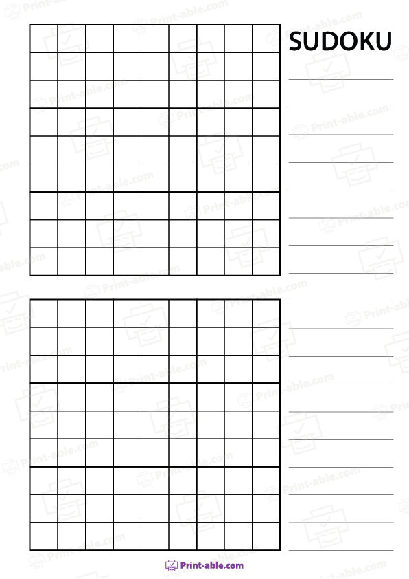 Blank Sudoku Printable Free Download