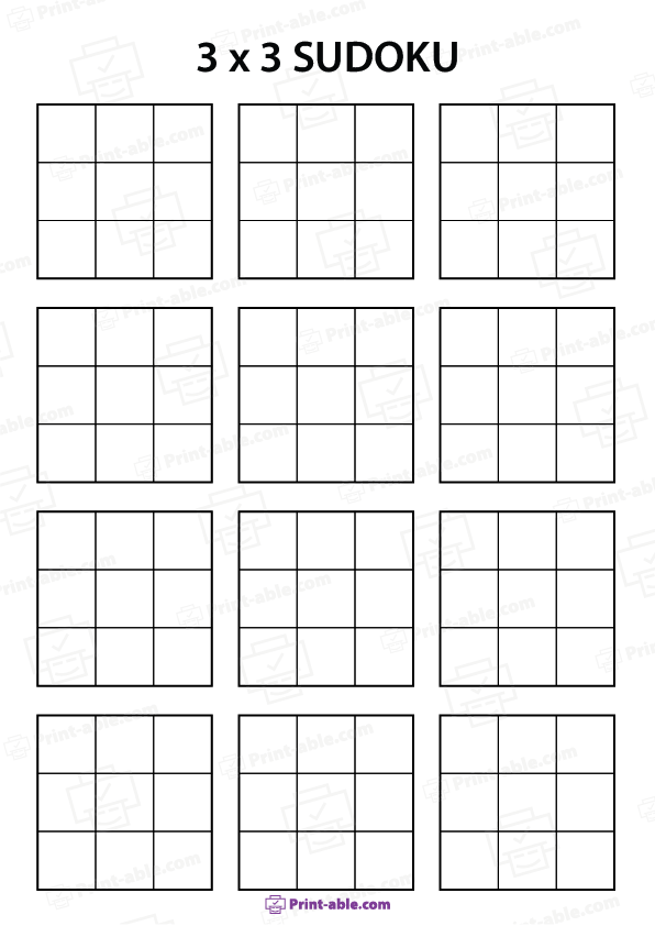 Blank Sudoku Printable Free Download