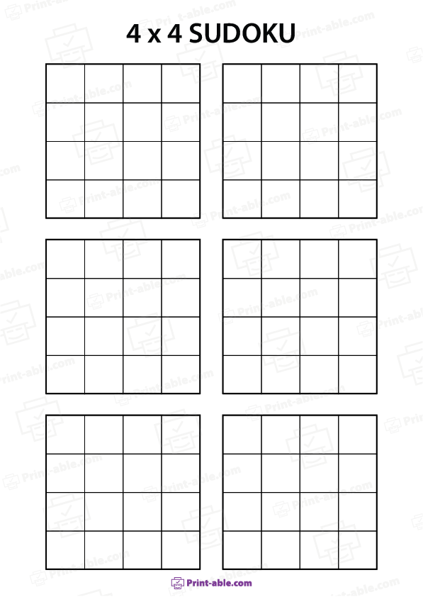 Blank Sudoku Printable Free Download