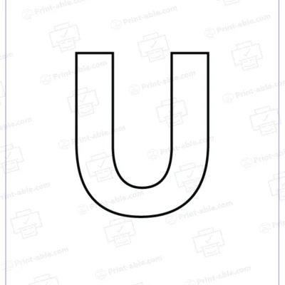 Blank Uppercase Letter U Printable 2121