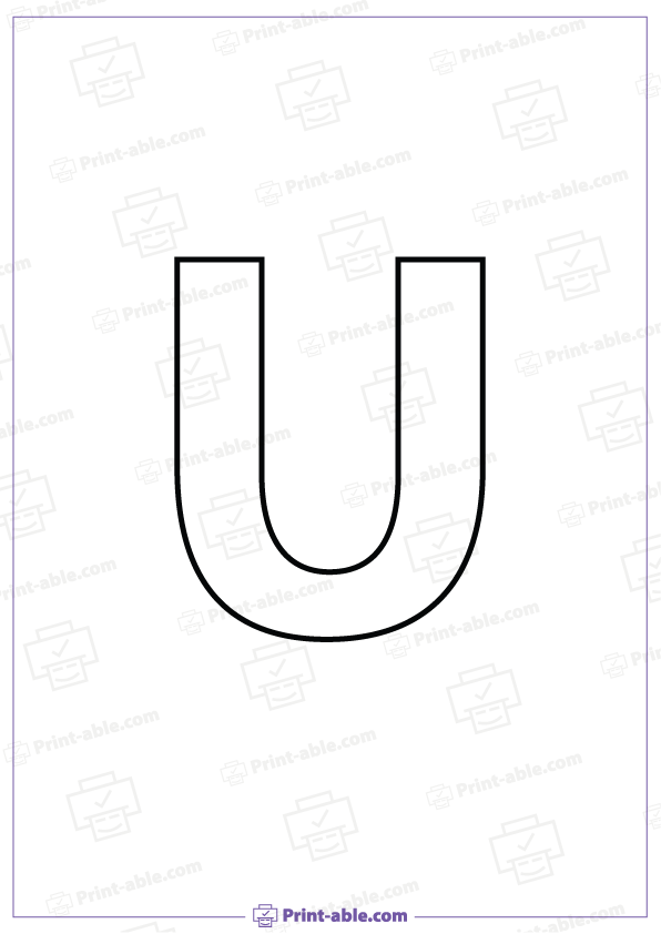 Blank Uppercase Letter U Printable 2121