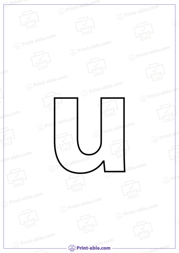 Blank Lowercase Letter U Printable 2122