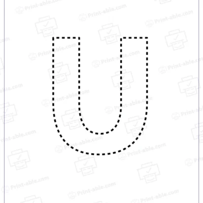 Letter U Uppercase Tracing Worksheet 2123