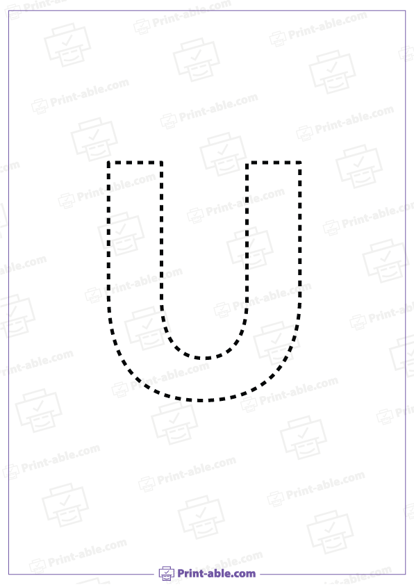 Letter U Uppercase Tracing Worksheet 2123