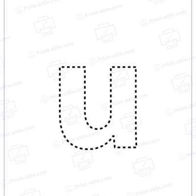 Letter U Lowercase Tracing Worksheet 2124