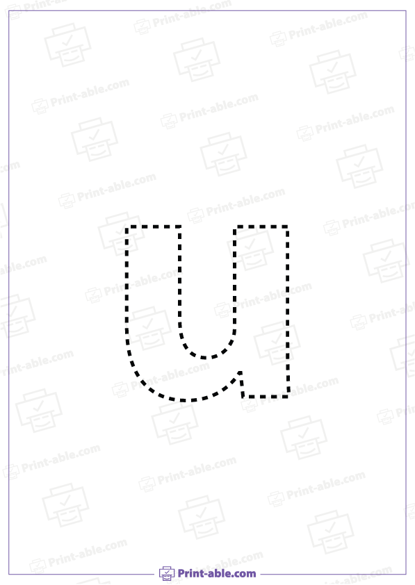 Letter U Lowercase Tracing Worksheet 2124