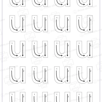Letter U Lowercase Tracing Worksheet 2126