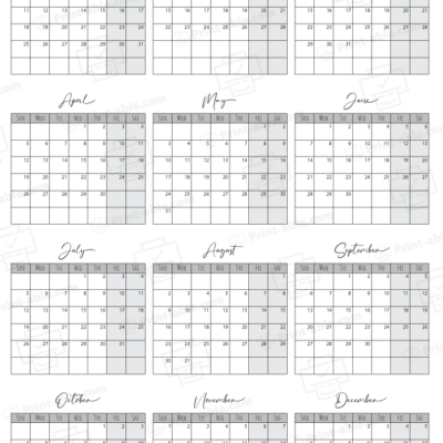 2037 Calendar Printable 1110
