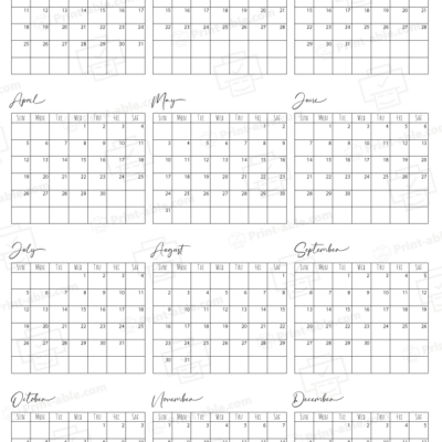 2037 Calendar Printable 1111