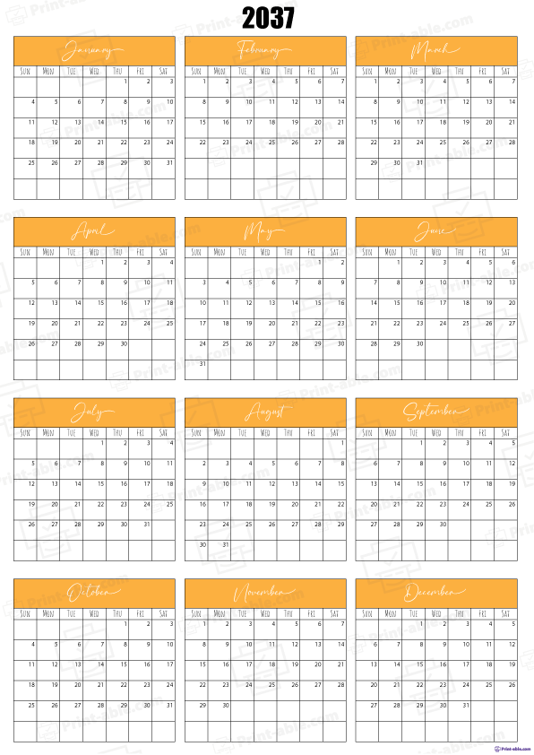 2037 Calendar Printable 1104