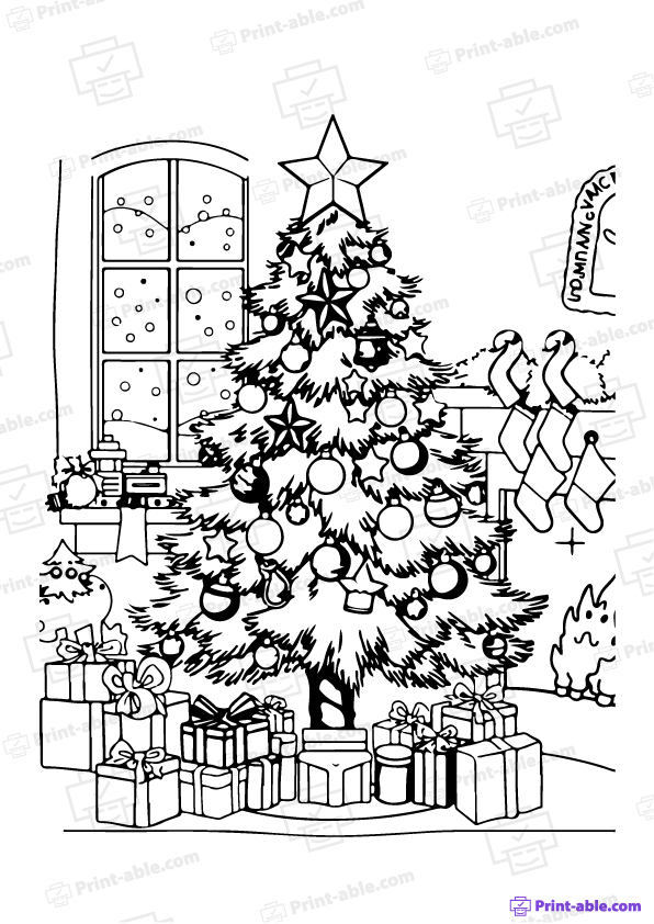 Christmas Tree Coloring Page
