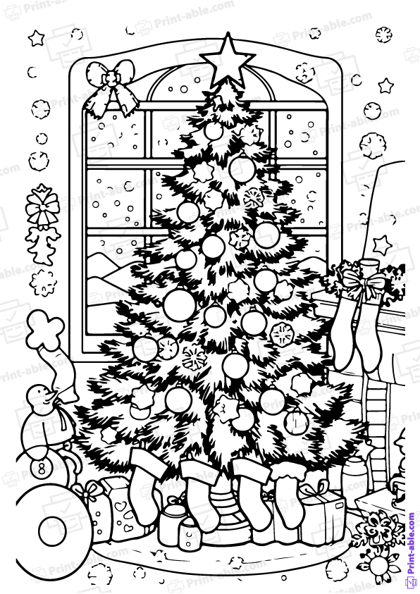 Christmas Tree Coloring Page