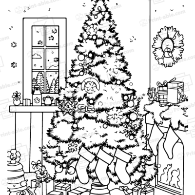Christmas Tree Coloring Page