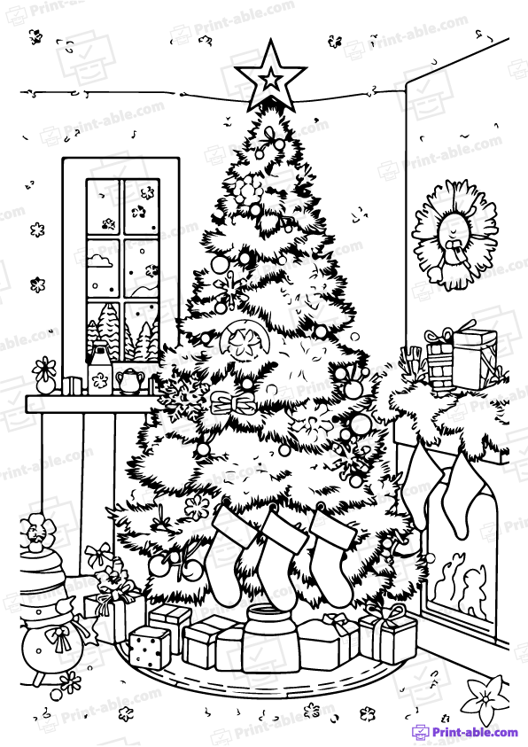 Christmas Tree Coloring Page