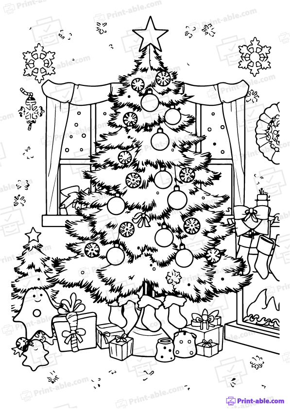 Christmas Tree Coloring Page