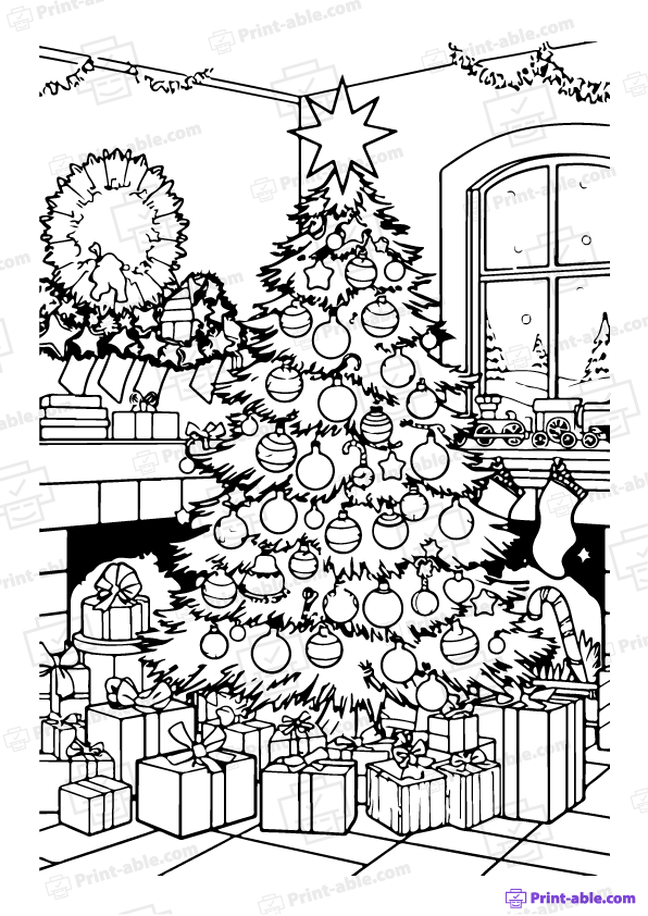 Christmas Tree Coloring Page