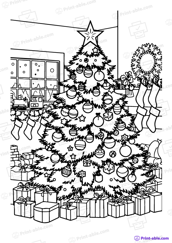Christmas Tree Coloring Page