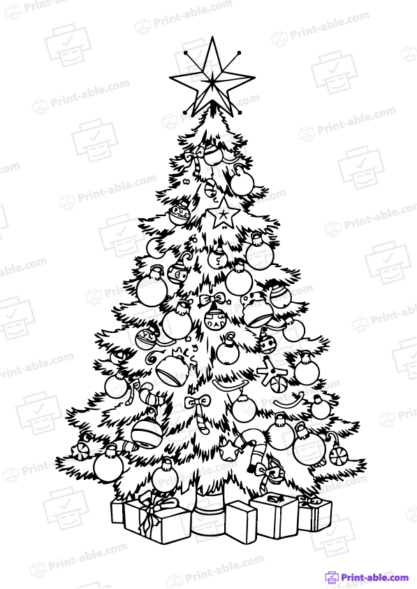Christmas Tree Coloring Page
