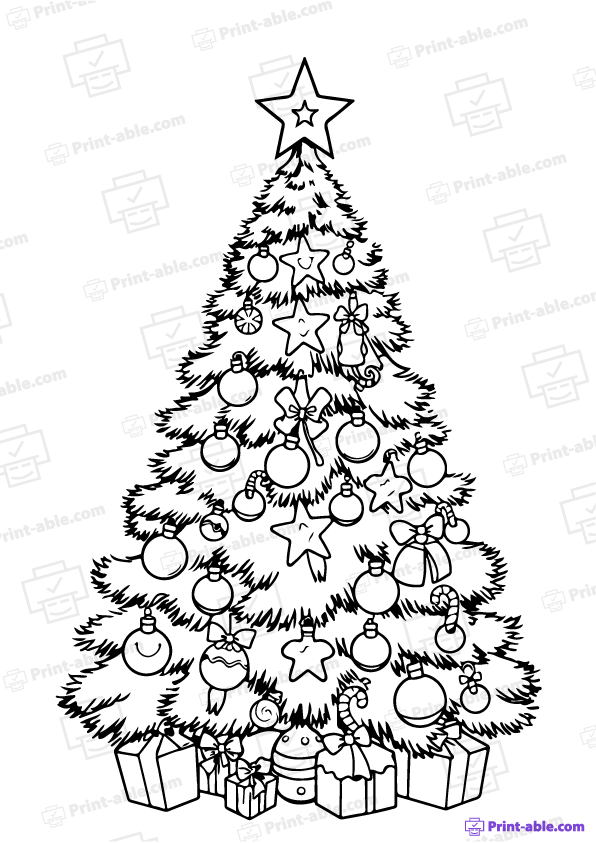 Christmas Tree Coloring Page