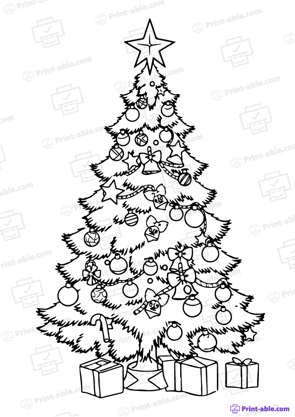 Christmas Tree Coloring Page