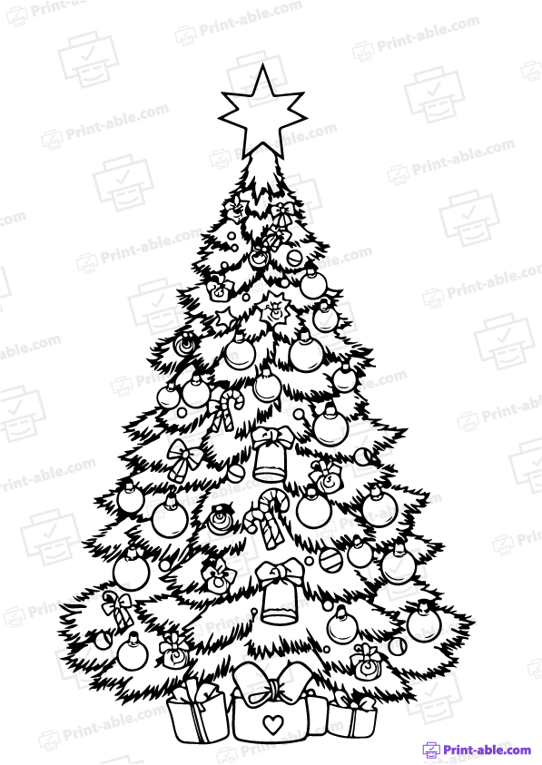 Christmas Tree Coloring Page