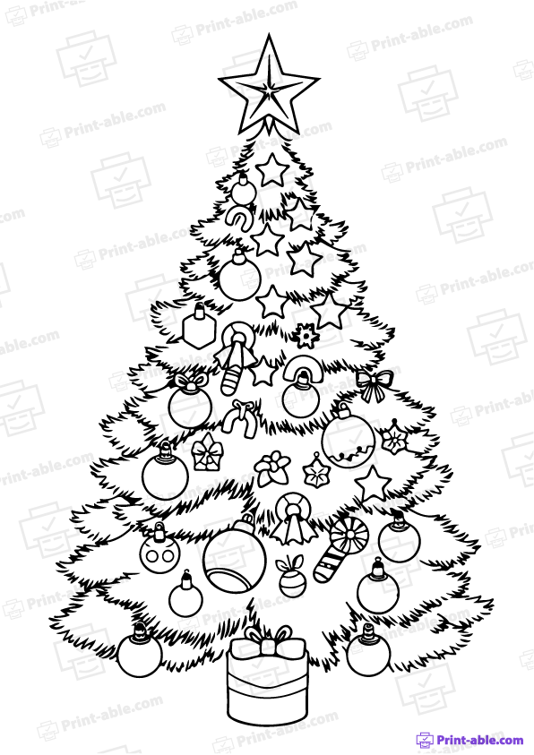 Christmas Tree Coloring Page