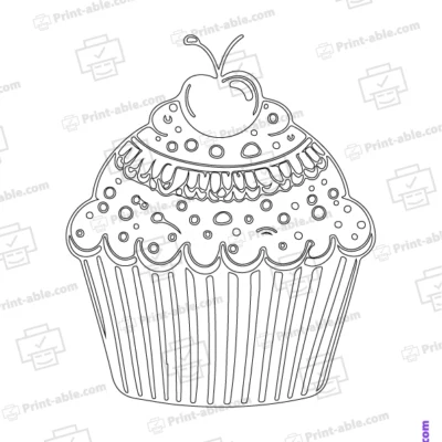 Cupcake Coloring Page