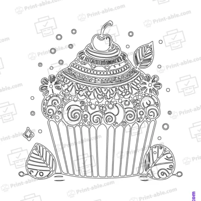 Cupcake Coloring Page