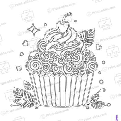 Cupcake Coloring Page