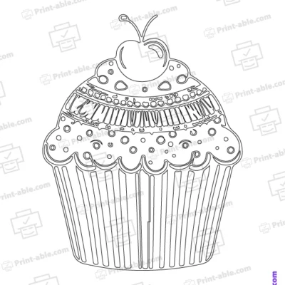 Cupcake Coloring Page
