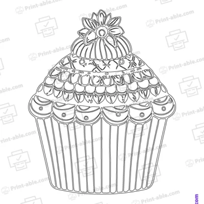 Cupcake Coloring Page