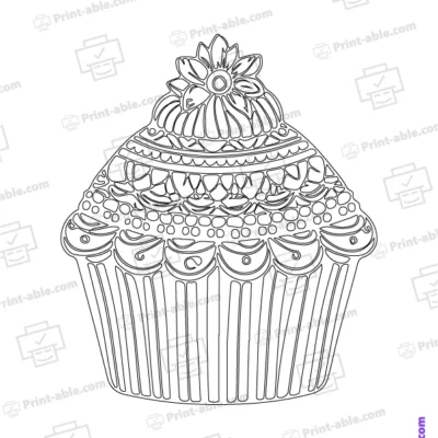 Cupcake Coloring Page