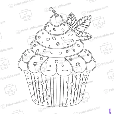 Cupcake Coloring Page