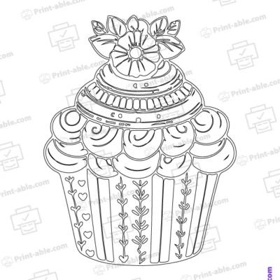Cupcake Coloring Page