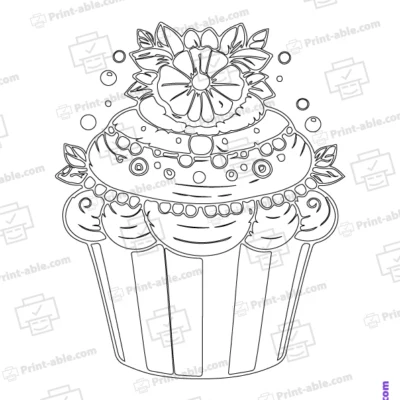 Cupcake Coloring Page