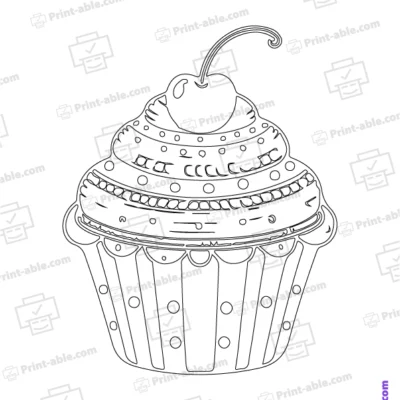 Cupcake Coloring Page