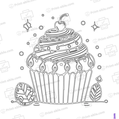 Cupcake Coloring Page