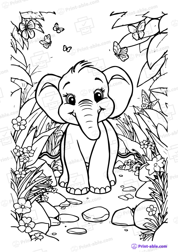 Elephant Coloring Page