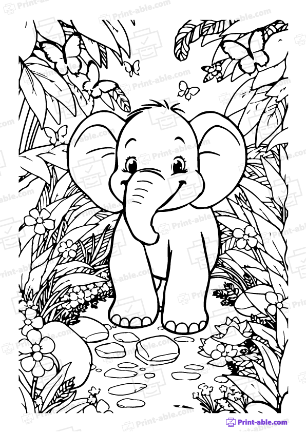 Elephant Coloring Page