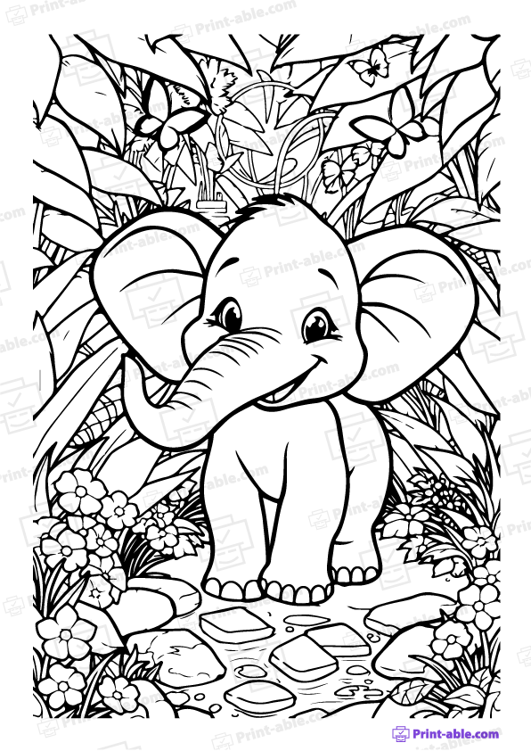 Elephant Coloring Page