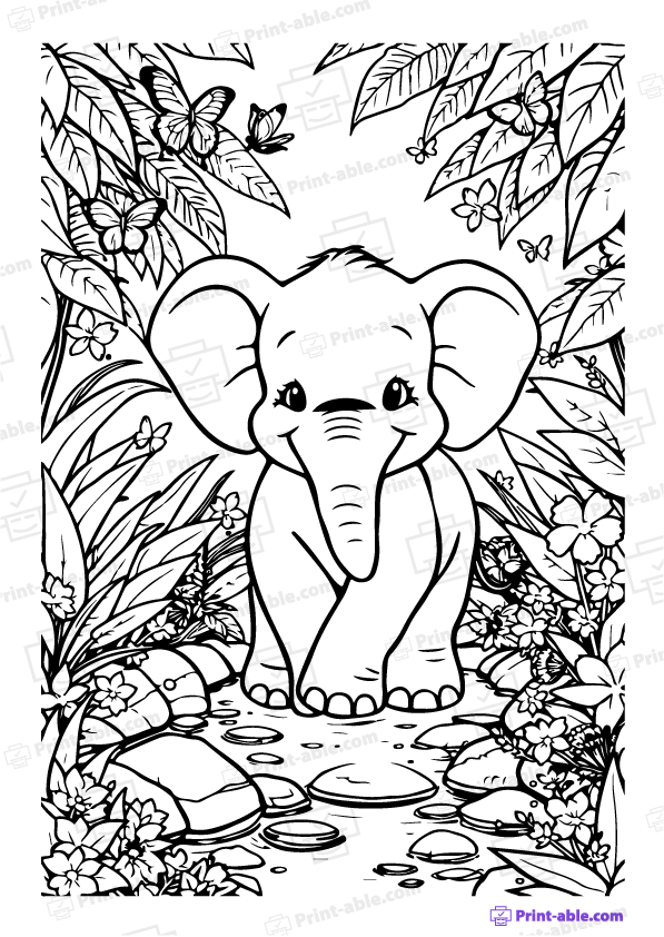 Elephant Coloring Page