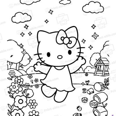 Hello Kitty Coloring Page