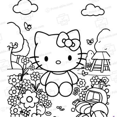 Hello Kitty Coloring Page